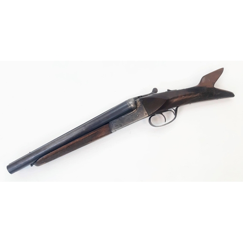 1733 - A Vintage Deactivated 12 Gauge Side by Side Sawn-Off Shotgun. This Spanish Laurona made gun has 11.5... 