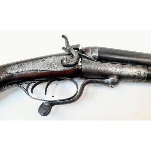 1682 - A Vintage Deactivated 20 Gauge Side by Side Sawn-Off Shotgun. This Bonehill twin hammer made gun has... 