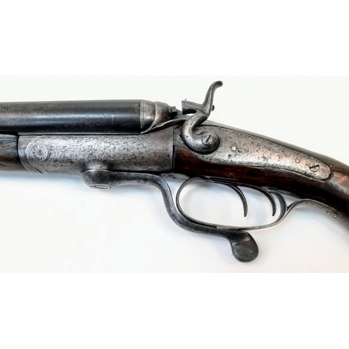 1682 - A Vintage Deactivated 20 Gauge Side by Side Sawn-Off Shotgun. This Bonehill twin hammer made gun has... 