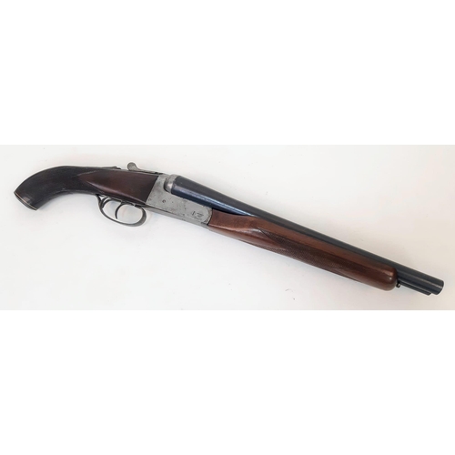 1552 - A Vintage Deactivated 12 Gauge Side by Side Sawn-Off Shotgun. This Spanish Sabre made gun has 14.5 i... 