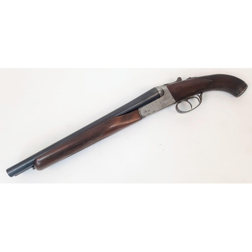 1552 - A Vintage Deactivated 12 Gauge Side by Side Sawn-Off Shotgun. This Spanish Sabre made gun has 14.5 i... 