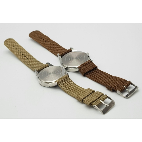 1151 - A Parcel of Two Unworn Military Homage Watches Comprising; 1) 1950’s Egyptian Naval Commander (50mm)... 