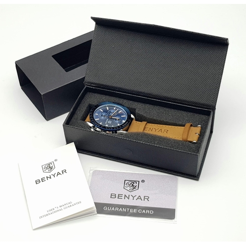 1172 - An Unworn, New in Box, Men’s Sports Chronograph Watch by Benyar. 47mm Including Crown. Comes with in... 