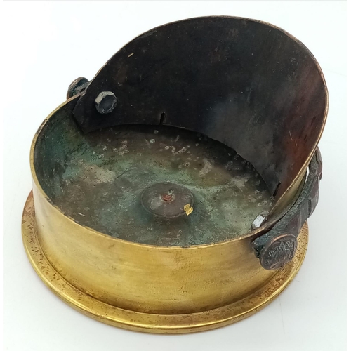 713 - WW1 Trench Art Cap made from a German Shrapnel Shell Case with British buttons. UK Mainland Sales On... 