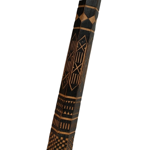 734 - WW2 German “Wolchow” Stick. Hand carved folk art from wood of the trees on the Wolchow River, Russia... 