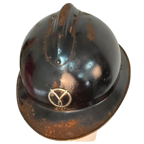 777 - WW2 French Milice Helmet. (No liner) A French political paramilitary organisation that fought to bri... 