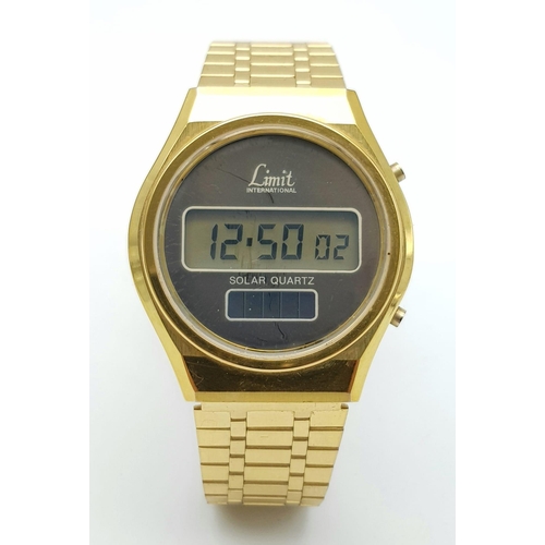 916 - A Scarce and Collectible, Excellent Condition, Digital Solar Quartz Watch by Limit International. 36... 