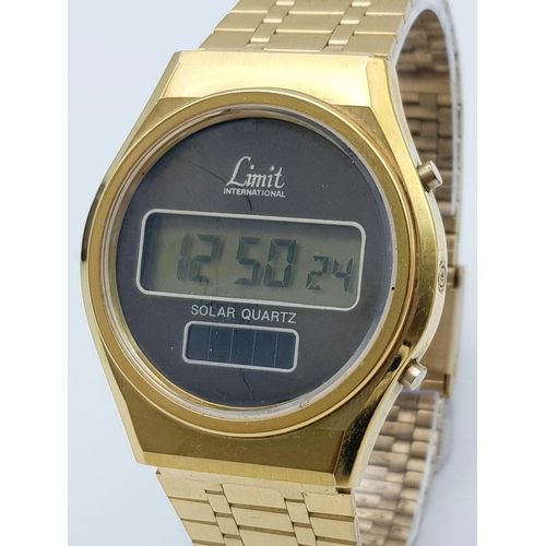 916 - A Scarce and Collectible, Excellent Condition, Digital Solar Quartz Watch by Limit International. 36... 