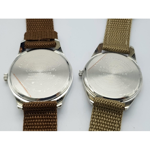 1151 - A Parcel of Two Unworn Military Homage Watches Comprising; 1) 1950’s Egyptian Naval Commander (50mm)... 