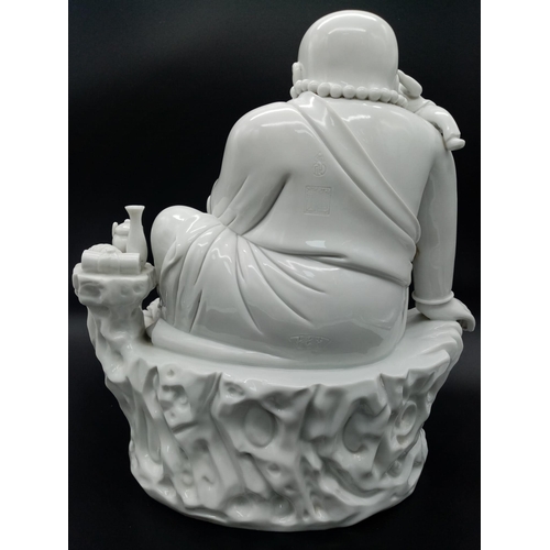 136 - A Wonderful Large Chinese Blanc de Chine Budai -  Laughing Budai seated with 5 small Children - Char... 