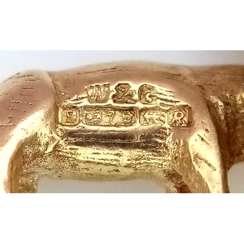 459 - A 9K YELLOW GOLD BULL AND BULL FIGHTER CHARM. TOTAL WEIGHT 2G