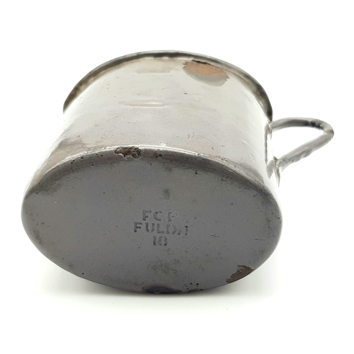 506 - A WW1 Trench Mug with the Following Inscription: German cup - Taken from German Sniper - At Corner (... 