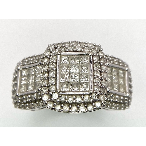 100 - A Six Ring 18K White Gold Bonanza! To include: (1) Diamond half eternity with centre diamond - Size ... 