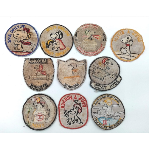 1001 - 10 x Vietnam War Era in Country Made Snoopy Patches.