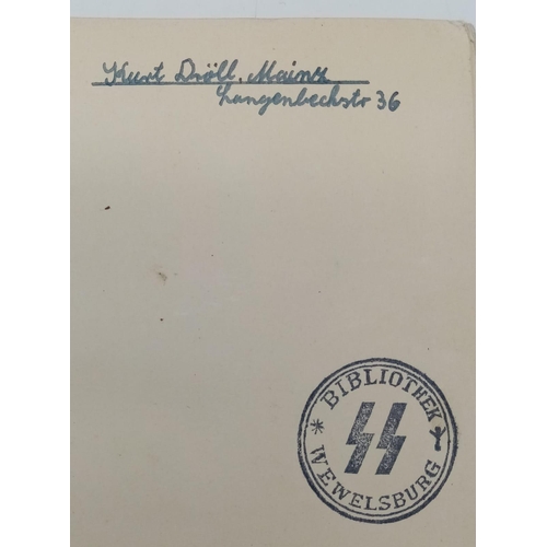 1009 - 1935 Dated German Book from the Waffen SS Reichsführerschule (leader’s training school) in Wewelsbur... 