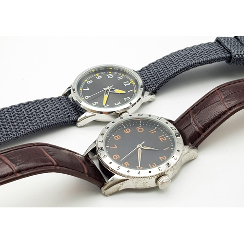 1130 - Two Unworn Military Homage Watches Comprising; 1) a 1960’s French Naval Pilot Quartz Watch (41mm Inc... 