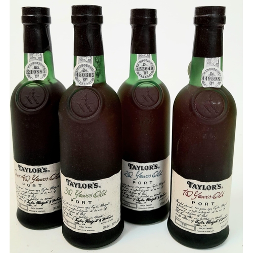 193 - Taylor's - A Century of Port. Four 37.5cl bottles of award winning port. 10,20,30 and 40 year old bo... 