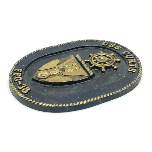 568 - A Very Rare Genuine Original US Navy Metal Tampion/Tompion Crest. This Genuine Original Tampion was ... 