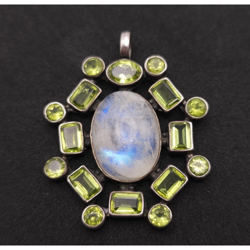 890 - A STERLING SILVER STONE SET PENDANT 9.8G , 4cm x 3cm

ref: SC 3158