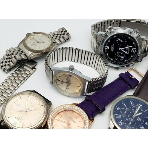 891 - SELECTION OF 10 WATCHES NEEDING ATTENTION MOSTLY FOR PARTS