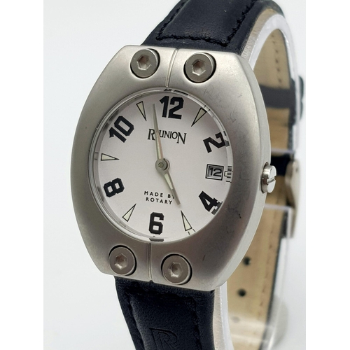 1204 - An Excellent Condition Ladies Brushed Steel, Leather Strap Quartz Watch by Rotary, the Reunion Model... 