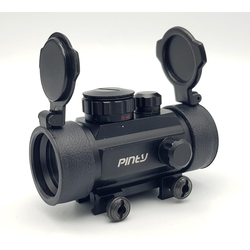 1254 - An Ex Display Pinty Holographic Reflex Gun Sight for Picatinny Rail Mounting. Comes in Box with Inst... 