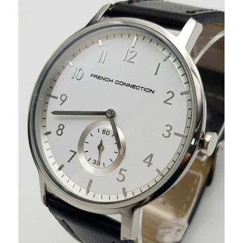 1419 - An Unused Subsidiary Dial Quartz Watch by French Connection. 44mm Including Dial. Full Working Order... 