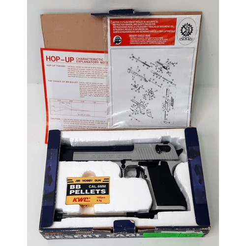 808 - A KWC Desert Eagle air sprung BB gun. With box and paperwork.