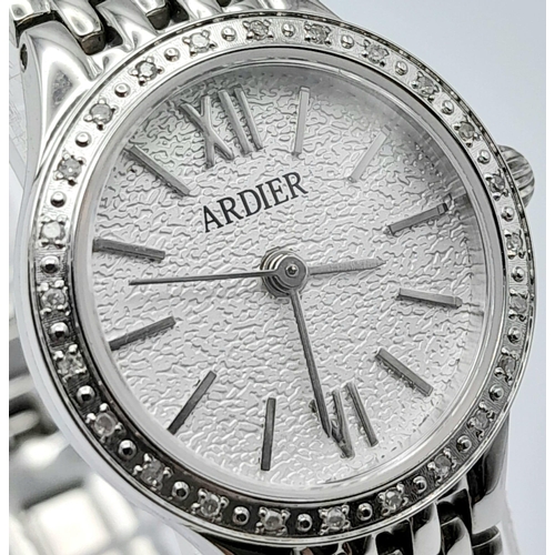 923 - An Excellent Condition Ladies Clear Stone Set Bezel Watch by Ardier. 25mm Including Crown. Quality J... 