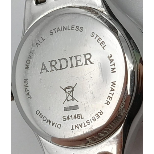 923 - An Excellent Condition Ladies Clear Stone Set Bezel Watch by Ardier. 25mm Including Crown. Quality J... 