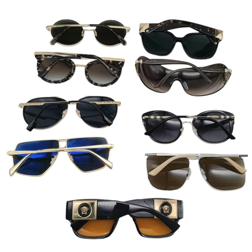 528 - Nine Pairs of Designer Ladies Sunglasses! Includes: Versace, Dolce and Gabbana(case), Burberry, Gucc... 