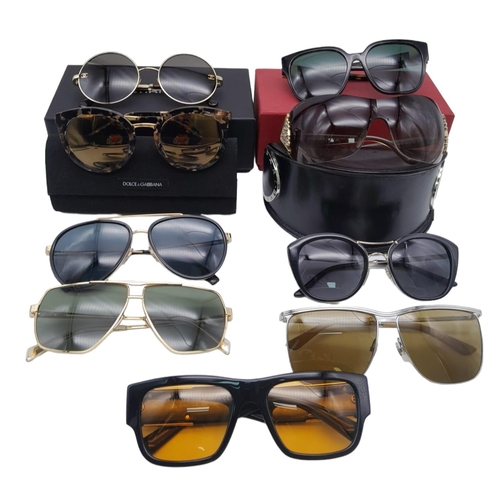 528 - Nine Pairs of Designer Ladies Sunglasses! Includes: Versace, Dolce and Gabbana(case), Burberry, Gucc... 