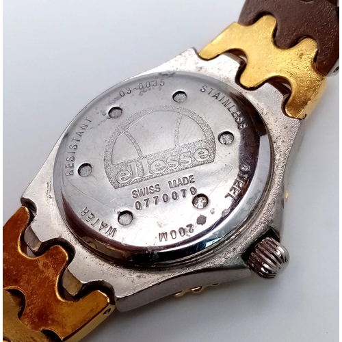 586 - An Ellesse Two Tone Water Resistant Men's Watch. Gold plated and stainless steel bracelet and case -... 