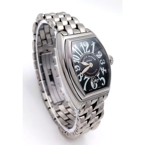 799 - A Frank Muller Conquistador Limited Edition Ladies Watch. Stainless steel bracelet and case - 29mm w... 