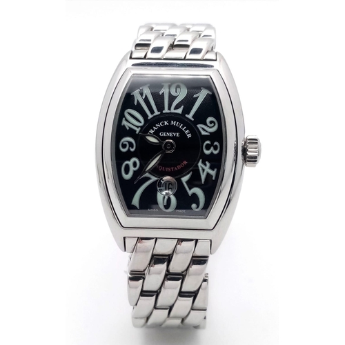 799 - A Frank Muller Conquistador Limited Edition Ladies Watch. Stainless steel bracelet and case - 29mm w... 