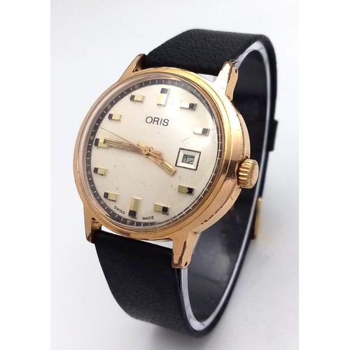 876 - A Vintage Oris Gents Watch. Mechanical movement. Not currently working so A/F.