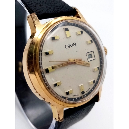 876 - A Vintage Oris Gents Watch. Mechanical movement. Not currently working so A/F.