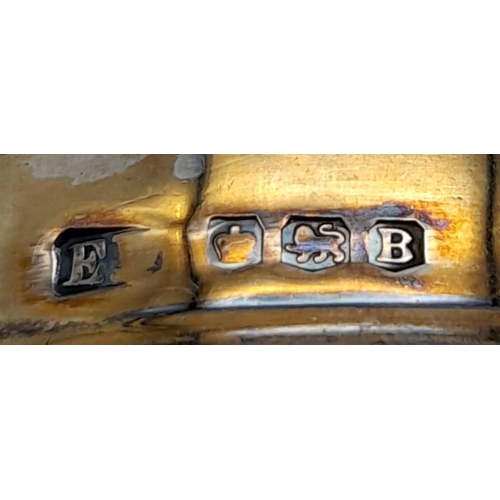 1543 - 2X vintage sterling silver napkin holders. One is gold tone with full Sheffield hallmarks, 1944. The... 