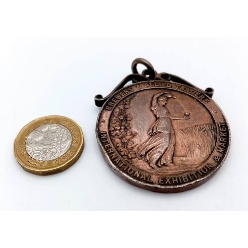 1803 - An Antique 1st prize sterling silver medal dated 1928 in the beer competition awarded to T.Losco Bra... 