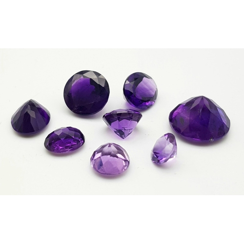 1045 - A Parcel of 8 Amethysts, Top Colour, Assorted Sizes up to 14mm Diameter. 27.94 Carats Total