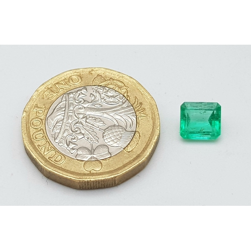 1059 - A 1.18 Carat Emerald/Square Cut Colombian Emerald