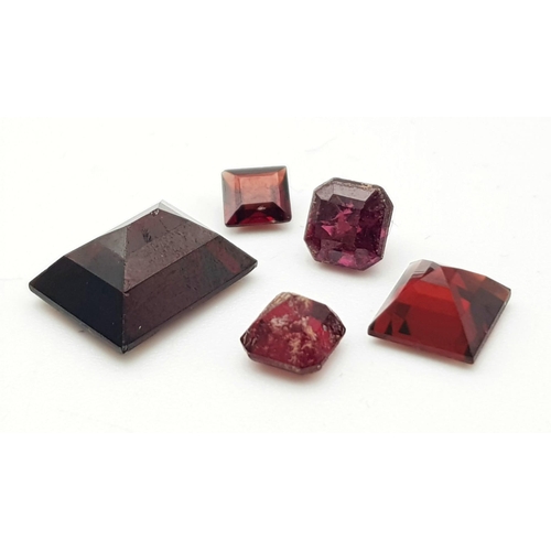 1073 - A Parcel of 5 African Garnets, Rectangle Cuts up to 1cm. 7 Carats Total.