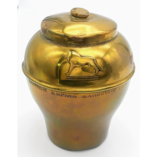 1088 - A Vintage Lipton Brass Tea Caddy Plus an Empty Tin of Dr Hugh Macleans Stomach Digestive Tablets! Ca... 