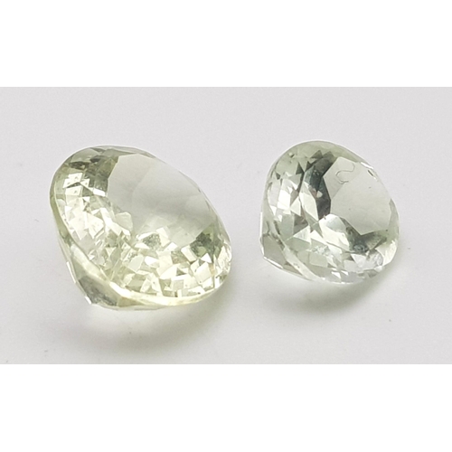 1095 - Two Oval Cut Apple Aquamarines. 4.62 Carats Total.