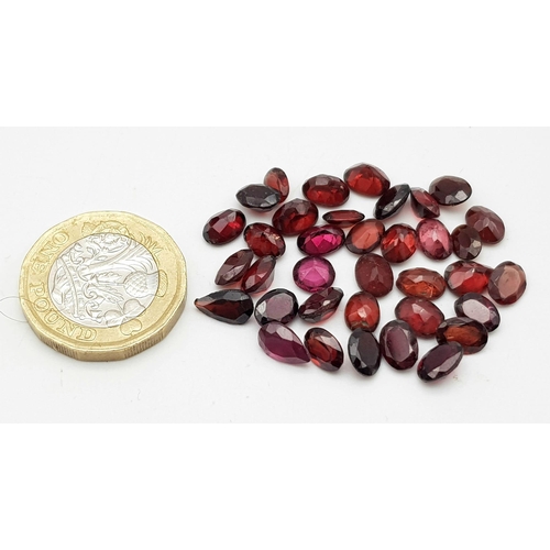 1102 - A Parcel of 36 Turkish Garnets. Oval Cut. 35.36 Carats Total