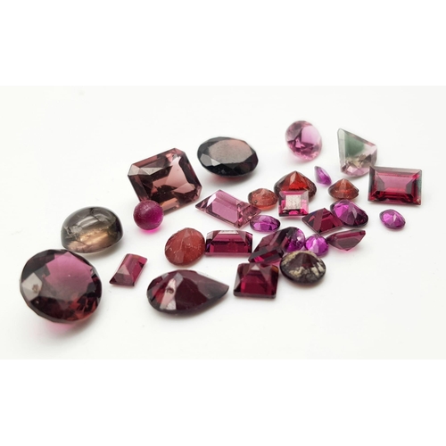 1116 - A Parcel of 27 Pink Tourmalines, Assorted Sizes and Cuts up to 1cm Length. 29.49 Carats Total.