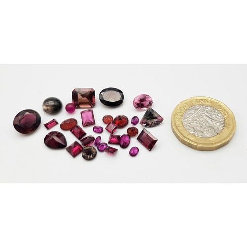 1116 - A Parcel of 27 Pink Tourmalines, Assorted Sizes and Cuts up to 1cm Length. 29.49 Carats Total.