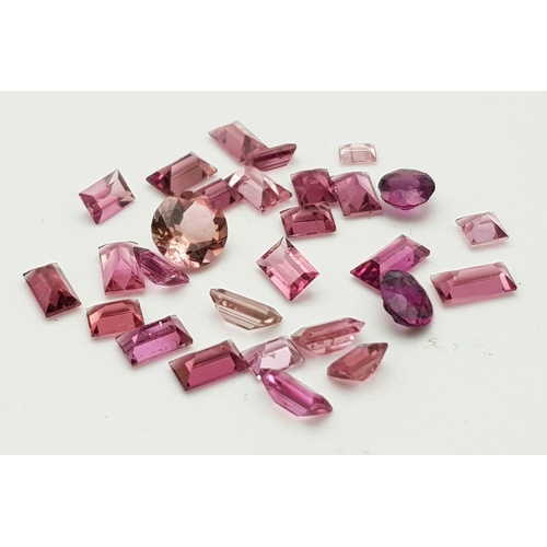 1161 - A Parcel of 30 Pink Tourmalines. Assorted Sizes, Rectangle Cut. 7.79 Carats Total.