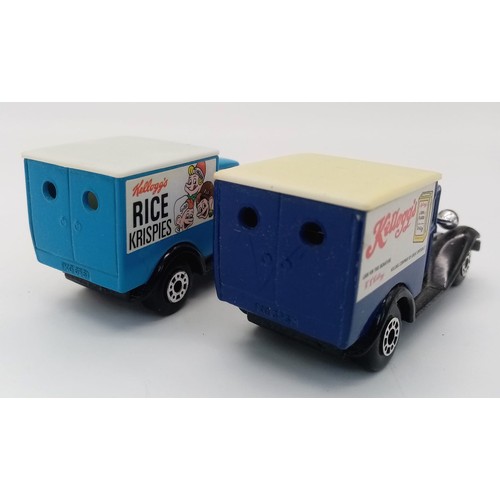 590 - 2 KELLOGG'S DELIVERY VANS IN DIE CAST METAL.