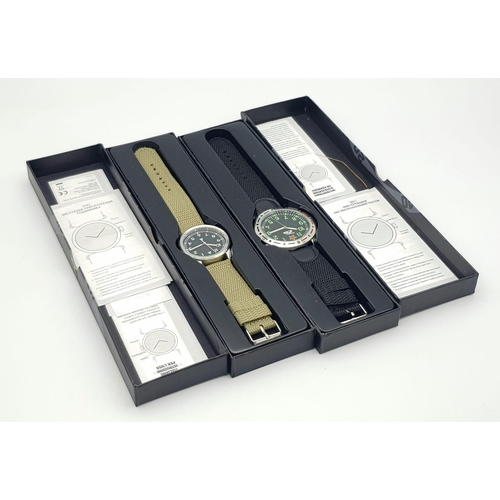 1355 - Two Unworn Military Homage Watches Comprising a 1960’s RAF Design Quartz Watch 41mm Including Crown ... 